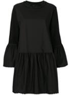 Mm6 Maison Margiela - Flared Sleeve Dress - Women - Cotton/polyester - S, Black, Cotton/polyester