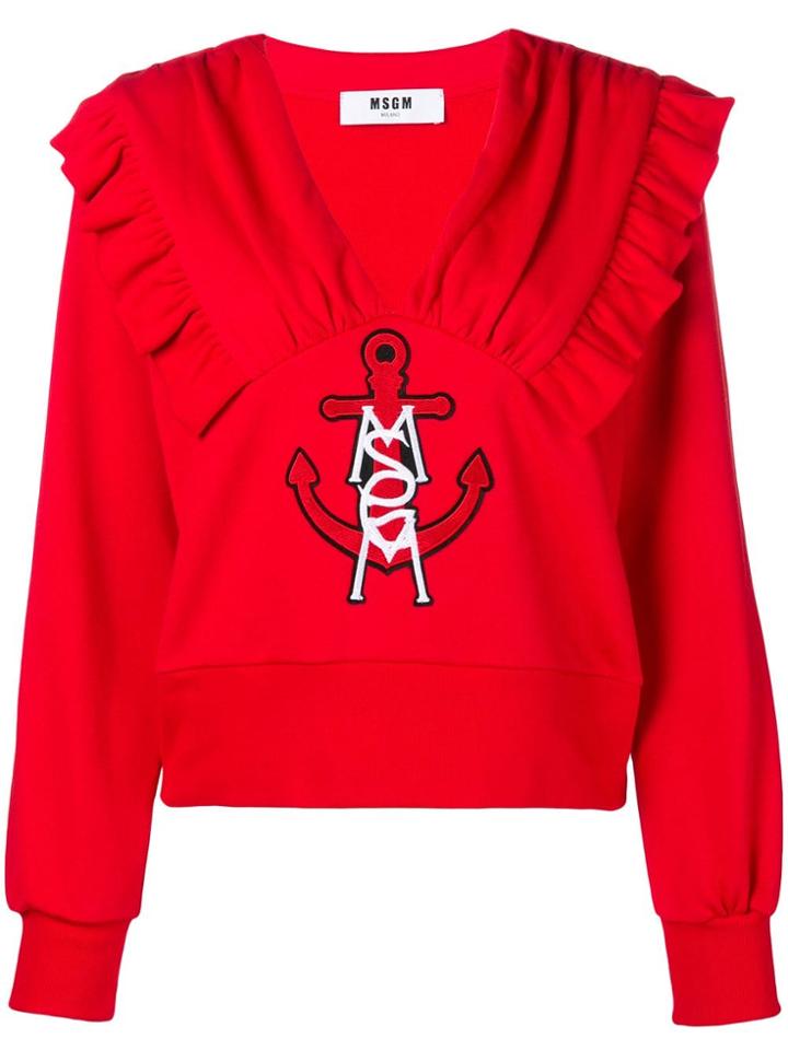 Msgm Embroidered Anchor Sweatshirt
