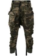 Unravel Project Camouflage Print Track Pants, Men's, Size: Medium, Green, Cotton/spandex/elastane