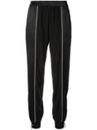 Karl Lagerfeld Satin & Crepe Trousers - Black