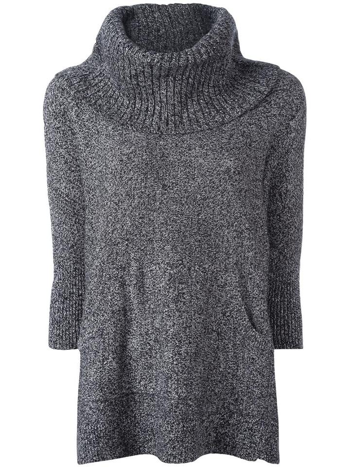 Michael Michael Kors Oversized Marled Jumper, Women's, Size: Medium, Grey, Cotton/nylon/alpaca/merino