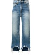 R13 Frayed Layered Jeans - Blue