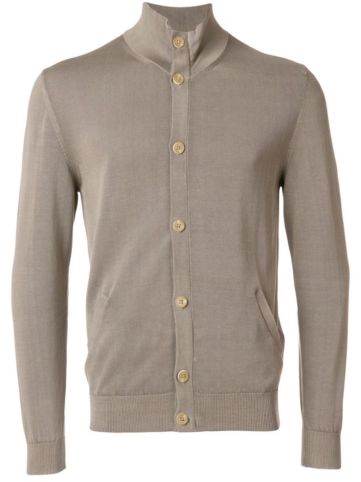 Altea High Neck Cardigan - Nude & Neutrals