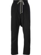 Rick Owens Drop-crotch Trousers, Men's, Size: 46, Black, Cotton/spandex/elastane
