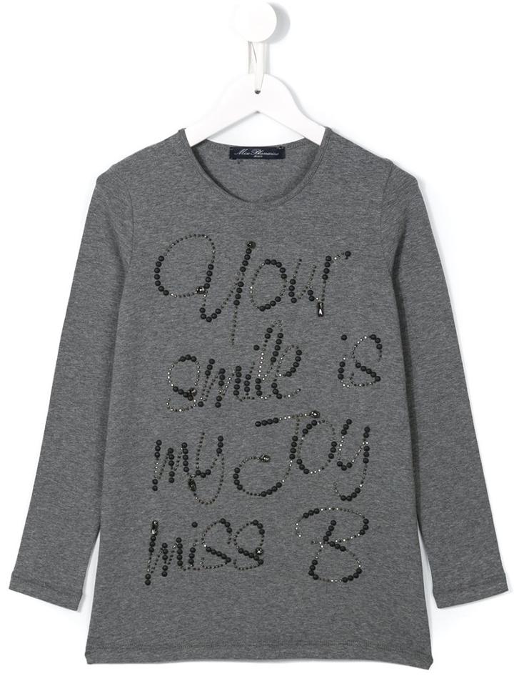 Miss Blumarine Sequinned Top, Girl's, Size: 8 Yrs, Grey