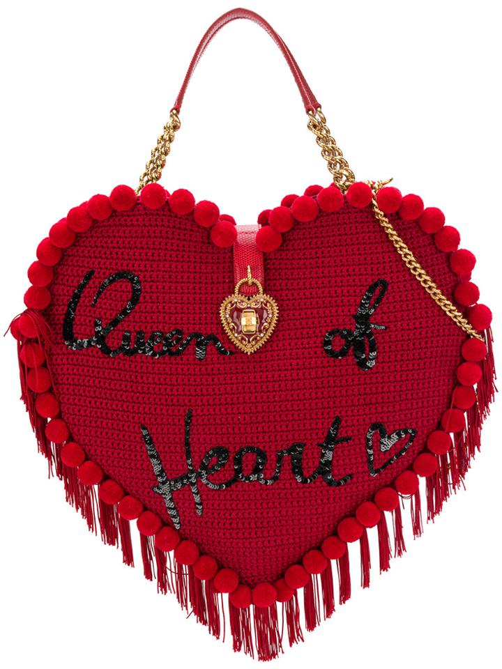 Dolce & Gabbana Embroidered Heart-shaped Bag