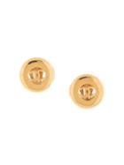 Chanel Pre-owned 1997 Autumn Cc Earrings - Gold