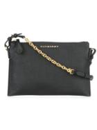 Burberry Chain Strap Clutch, Women's, Black, Calf Leather/cotton