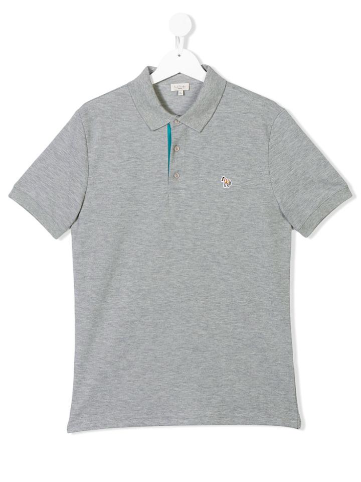 Paul Smith Junior Horse Embroidered Polo Shirt - Grey