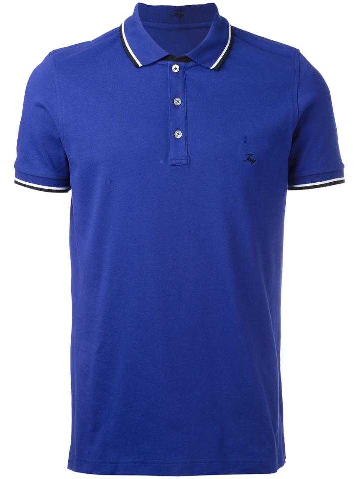 Fay Embroidered Logo Polo Shirt - Pink & Purple
