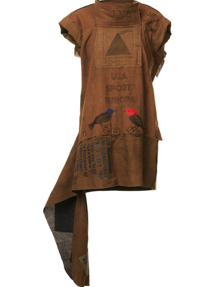 Bernhard Willhelm Asymmetric Oversized Top, Women's, Size: Small, Brown, Cotton