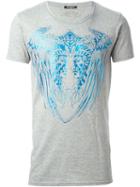 Balmain Native American Print Slim Fit T-shirt, Men's, Size: Large, Grey, Cotton