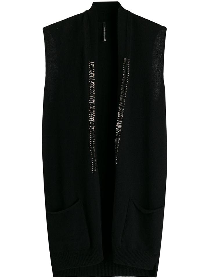 Pierantoniogaspari Pin-embellished Sleeveless Cardigan - Brown