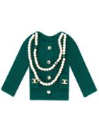 Chanel Pre-owned Embellished Felt Jacket Brooch - Blue