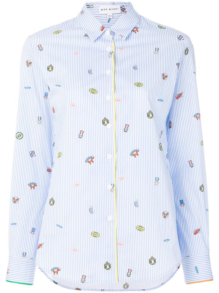 Mira Mikati Printed Striped Shirt - Blue