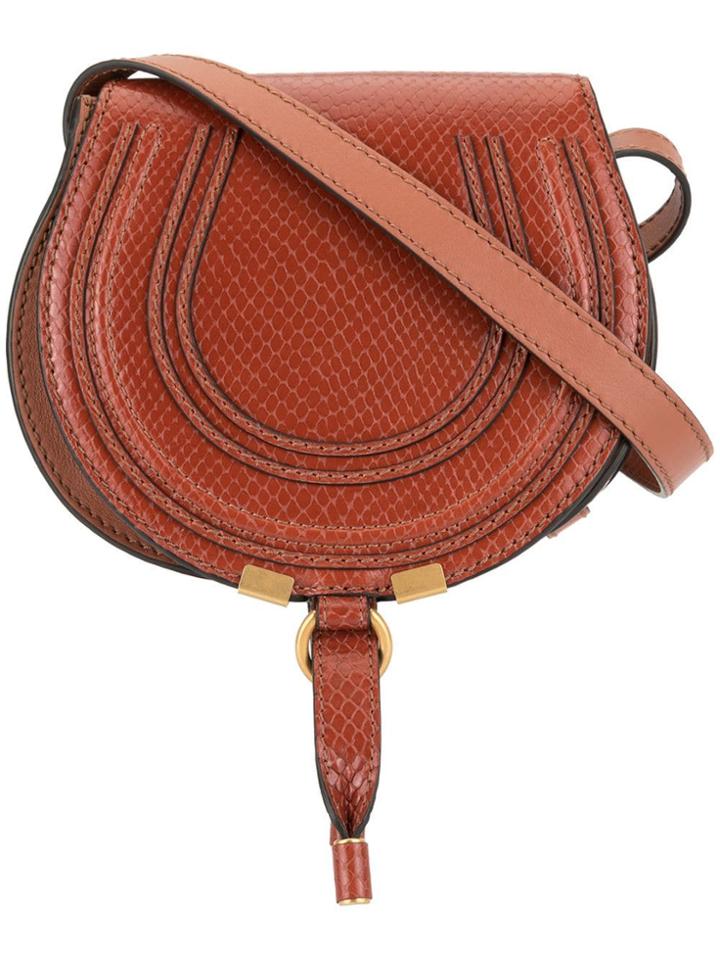 Chloé Marcie Embossed Shoulder Bag - Brown