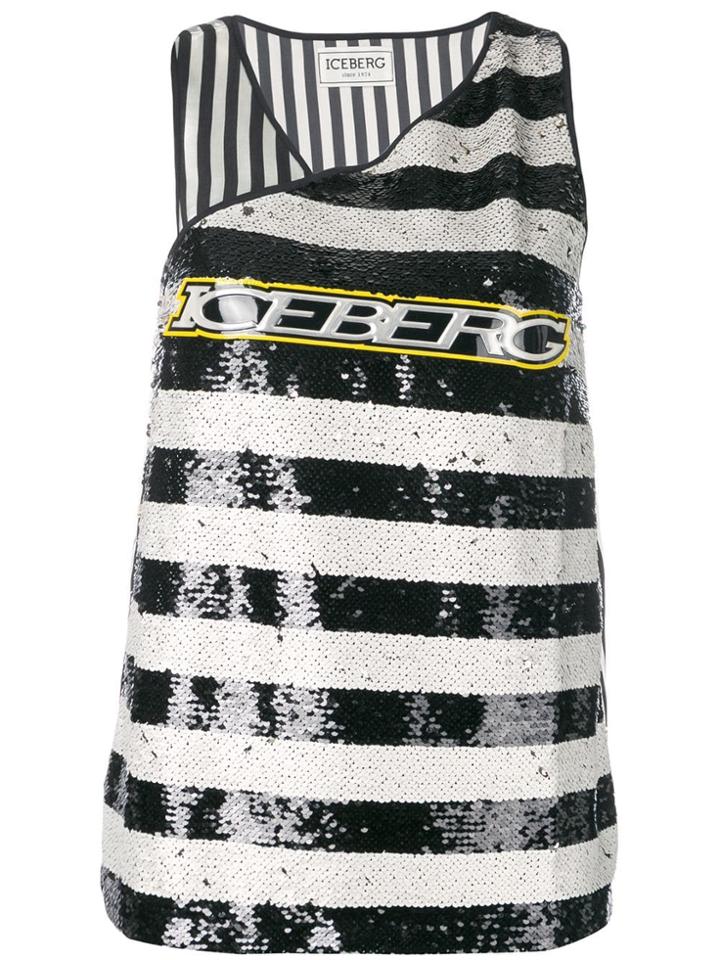 Iceberg Striped Logo Shirt - Black