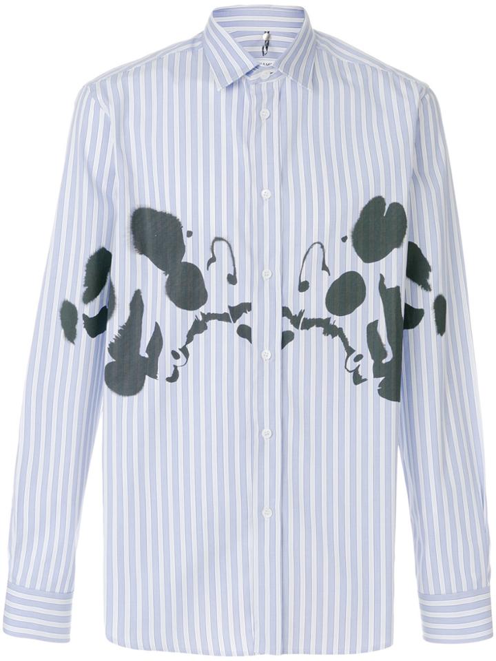 Oamc Striped Patch Shirt - Blue