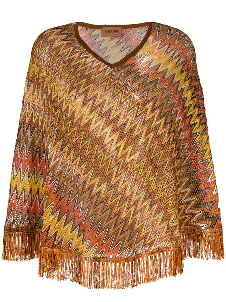 Missoni Embroidered Fringed Sweater - Multicolour