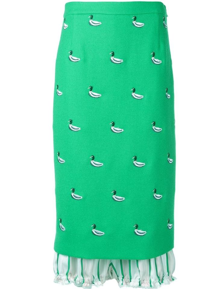 Thom Browne Green Lace Trim Bloomer Skirt