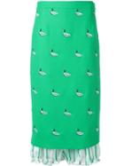 Thom Browne Green Lace Trim Bloomer Skirt