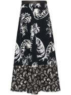 Loewe Feather Printed Maxi-skirt - Black