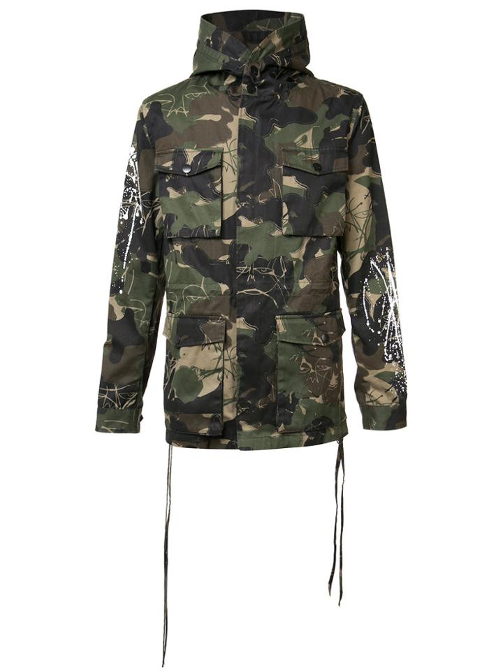 Haculla Camouflage Print Coat - Green