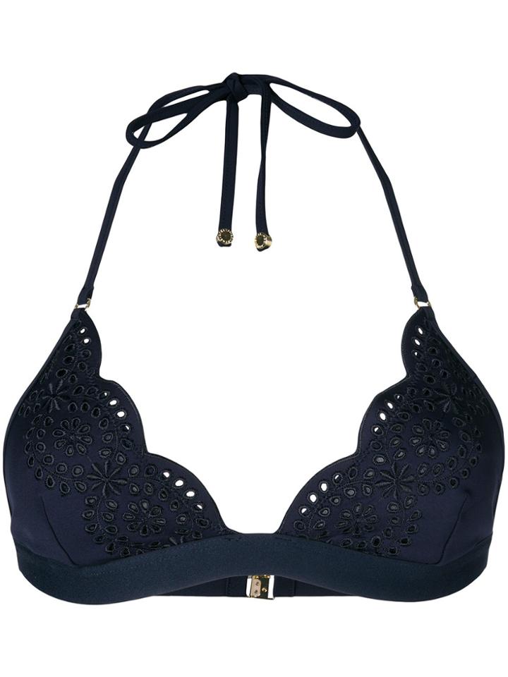 Stella Mccartney Broderie Anglaise Bikini Top - Blue