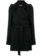 Ann Demeulemeester Deconstructed Belted Trench Coat - Black