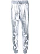 Love Moschino Metallic (grey) Track Pants, Women's, Size: 46, Cotton/polyester/viscose