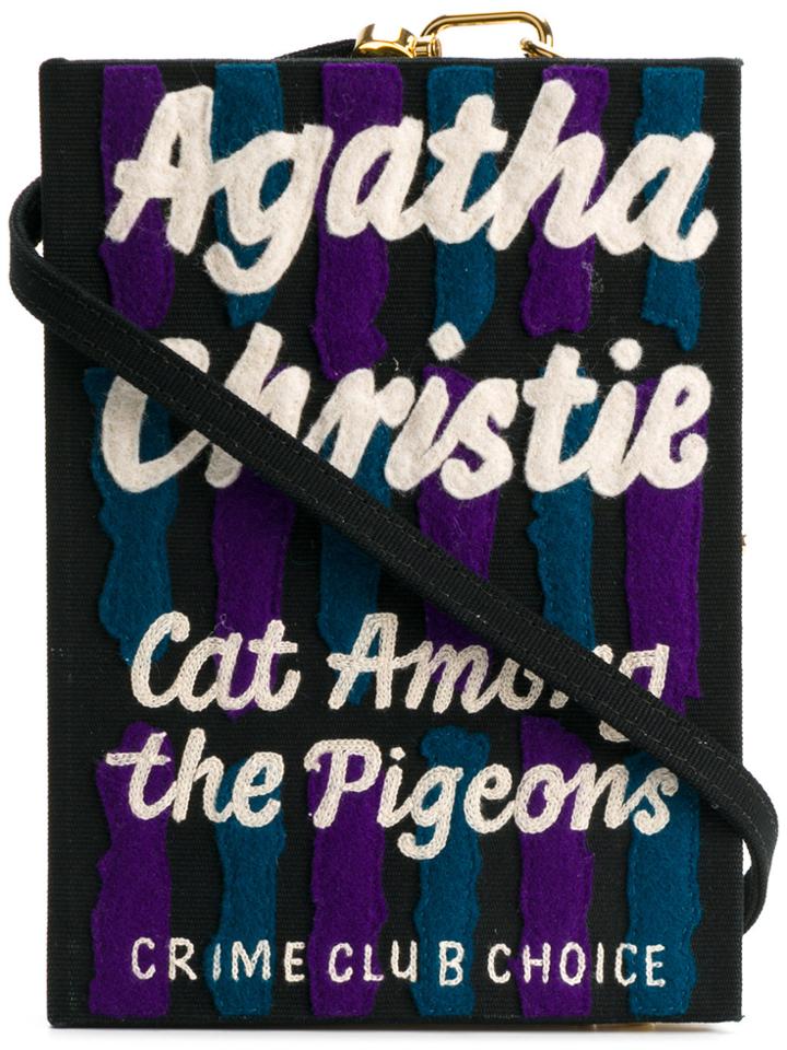 Olympia Le-tan Cat Among The Pigeons Strapped Book Clutch - Black