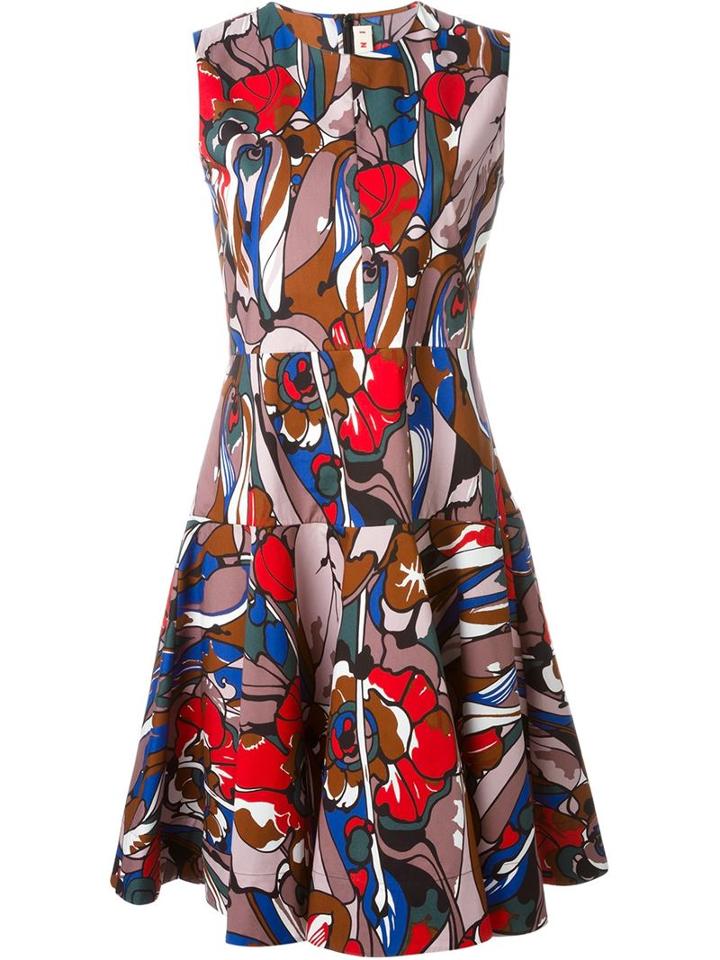 Marni 'lectric' Print Dress, Women's, Size: 40, Pink/purple, Cotton
