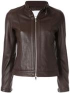 Loveless Fitted Leather Jacket - Brown