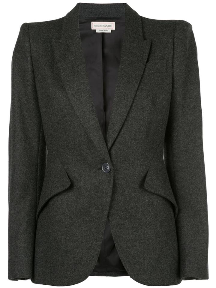 Alexander Mcqueen Fitted Blazer - Grey