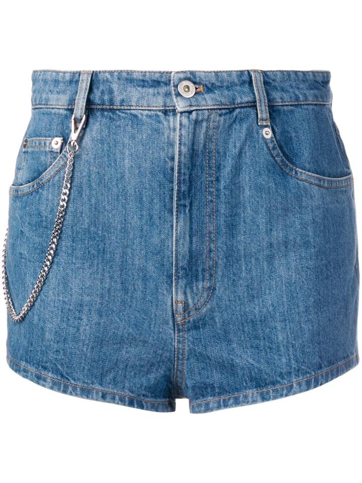 Miu Miu Mid Rise Denim Shorts - Blue