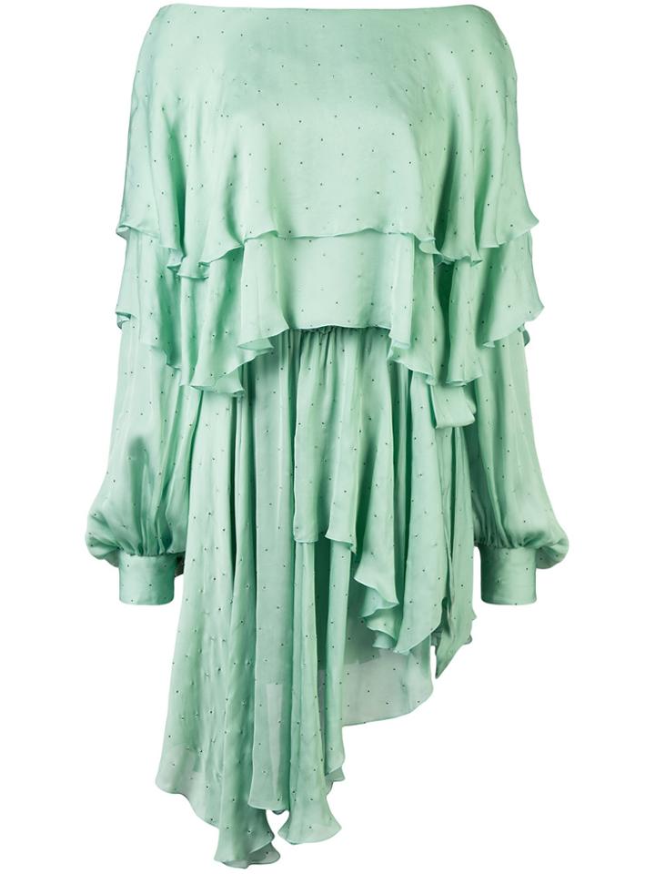 Alexandre Vauthier One-shoulder Ruffle Dress - Green