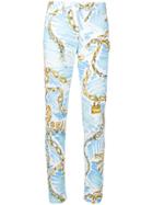 Moschino Moschino Chain Print Slim-fit Trousers - White