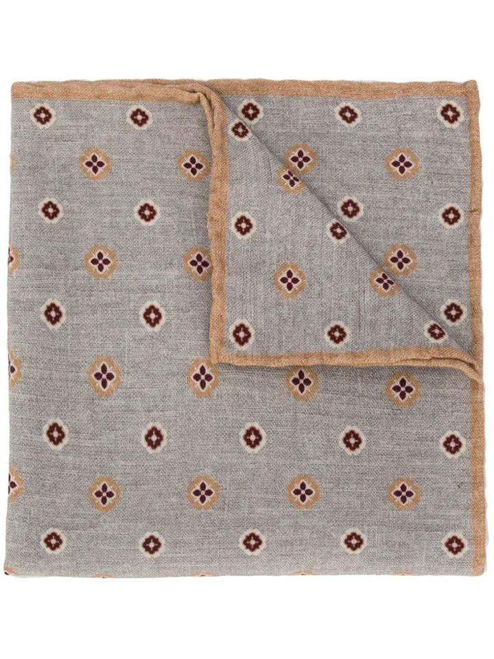 Eleventy Geometric Print Scarf - Grey