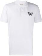 Alexander Mcqueen Embroidered Butterfly Polo Shirt - White