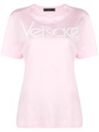 Versace Embroidered Logo T-shirt - Pink & Purple
