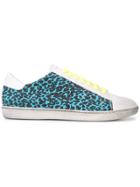 Amiri Leopard Print Sneakers - Blue