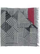 Daniele Alessandrini Geometric Pattern Scarf - Grey