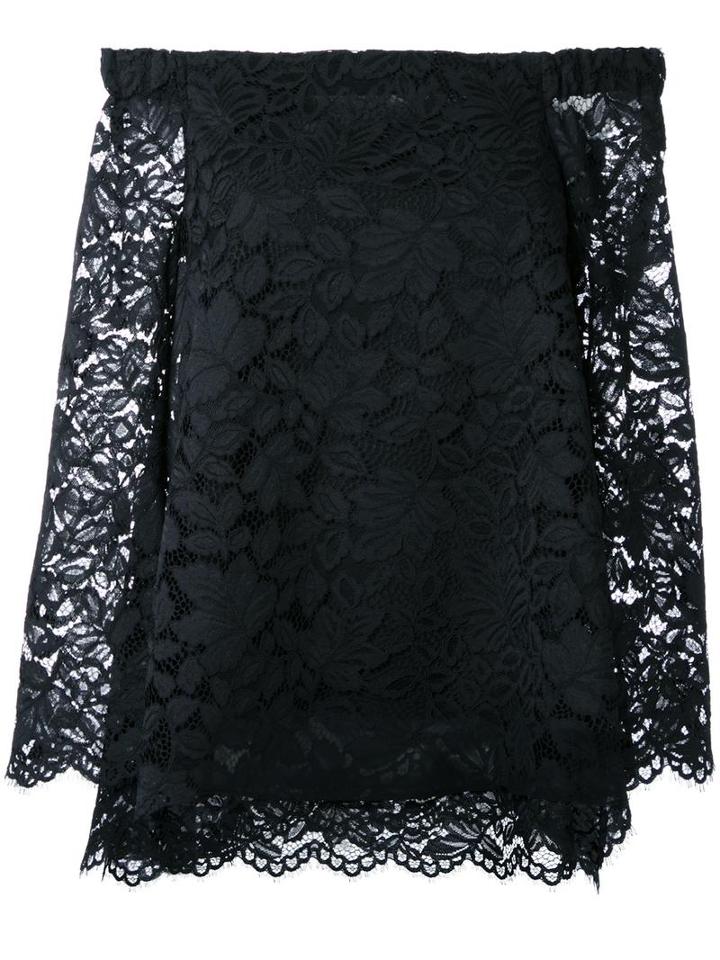 Scanlan Theodore Lace Cold Shoulder Blouse, Women's, Size: 8, Black, Polyamide