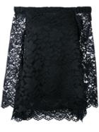 Scanlan Theodore Lace Cold Shoulder Blouse, Women's, Size: 8, Black, Polyamide