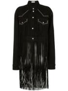 Faith Connexion Fringed Studded Suede Jacket - Black