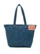 Love Moschino Logo Patch Denim Tote - Blue