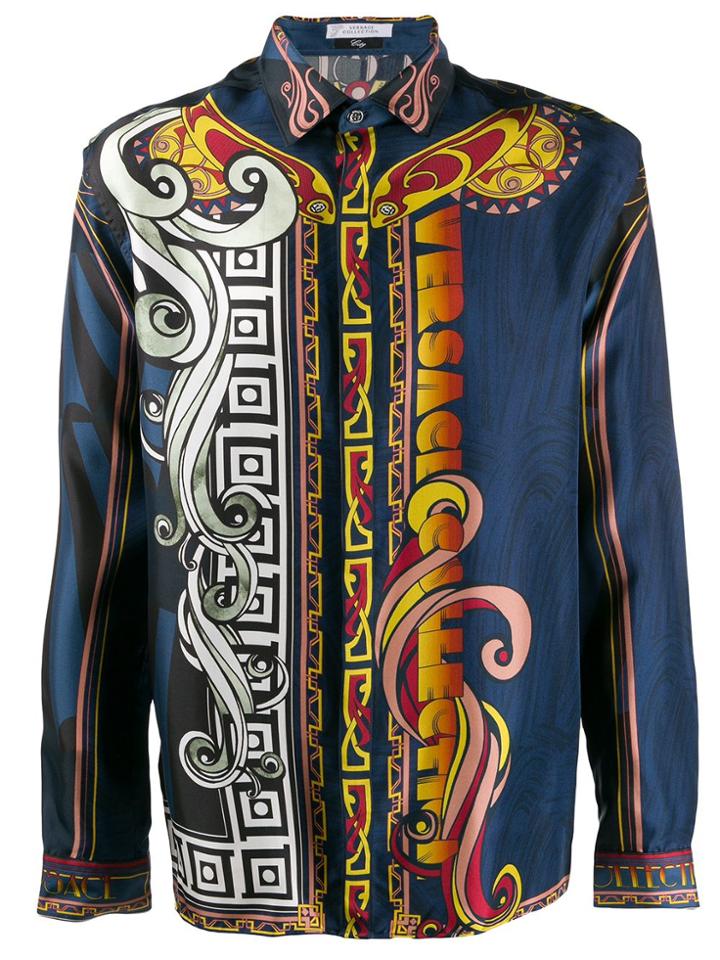 Versace Collection Fantasia Shirt - Blue