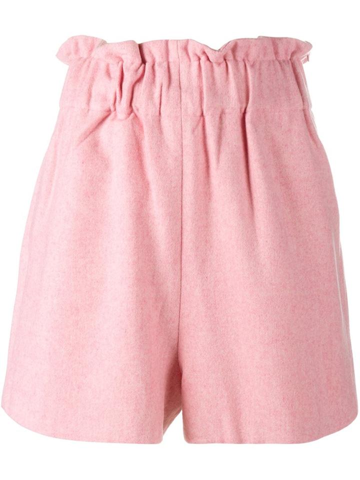 Ganni Felt Shorts, Women's, Size: Xs, Pink/purple, Polyester/viscose/wool