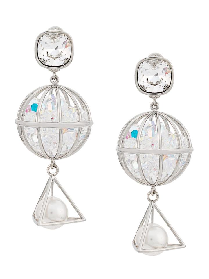 Atelier Swarovski Nostalgia Drop Earrings By Mary Katrantzou - Silver