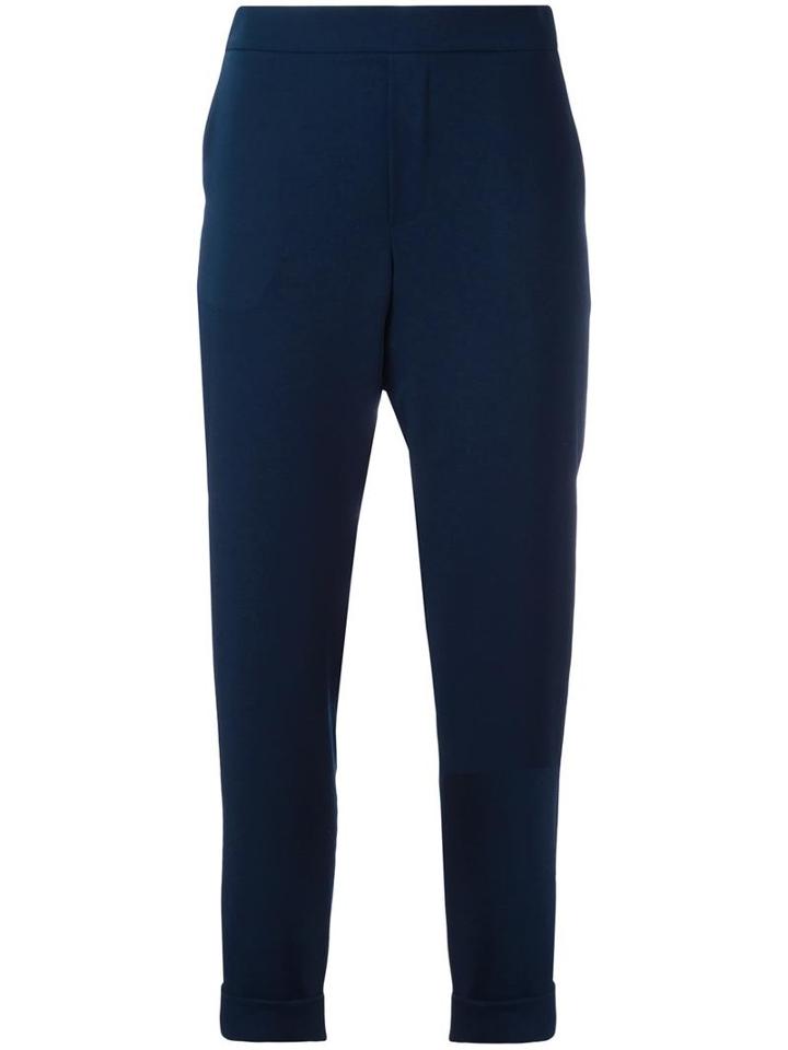 P.a.r.o.s.h. Casual Tapered Trousers, Women's, Size: Large, Blue, Polyester